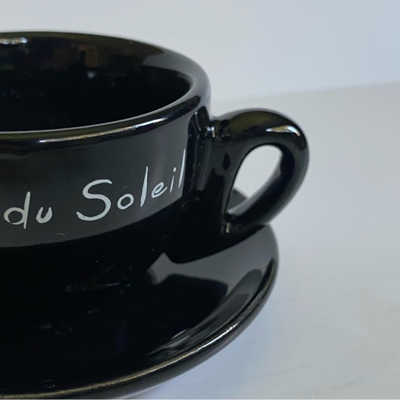 Cirque Du Soleil Expresso Cup and Saucer Black Invoke Provoke Evoke Ceramic - Picture 14 of 16